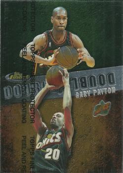 1999-00 Finest - Double Double #D15 Gary Payton Front