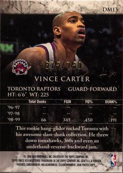 1999-00 Finest - Dunk Masters #DM13 Vince Carter Back