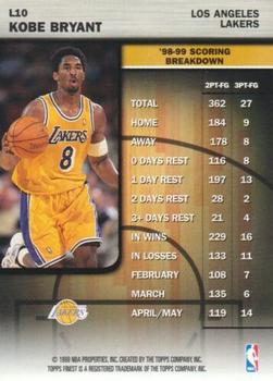 1999-00 Finest - Leading Indicators #L10 Kobe Bryant Back