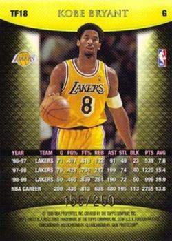 1999-00 Finest - Team Finest Gold #TF18 Kobe Bryant Back