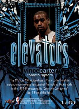 1999-00 Flair Showcase - Elevators #1E Vince Carter Back