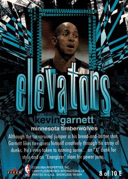 1999-00 Flair Showcase - Elevators #8E Kevin Garnett Back