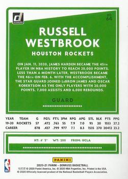 2020-21 Donruss - Green Flood #64 Russell Westbrook Back