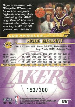1999-00 Fleer Focus - Masterpiece Mania #62 Kobe Bryant Back