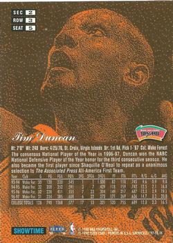 1997-98 Flair Showcase #5 Tim Duncan Back