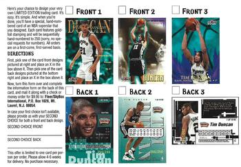 1999-00 Hoops - Build Your Own Card #1 Tim Duncan Back