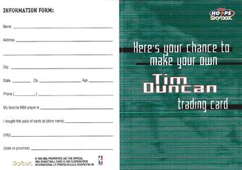 1999-00 Hoops - Build Your Own Card #1 Tim Duncan Front