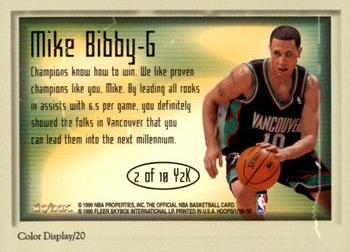1999-00 Hoops - Y2K Corps #2 Y2K Mike Bibby Back