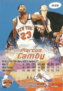 1999-00 SkyBox Apex - Xtra #113X Marcus Camby Back