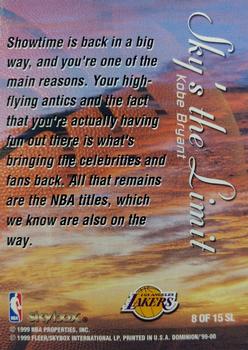 1999-00 SkyBox Dominion - Sky's the Limit #8 SL Kobe Bryant Back