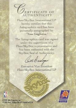 1999-00 SkyBox Premium - Autographics #NNO Tom Gugliotta Back