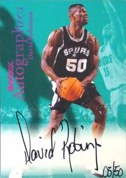 1999-00 SkyBox Premium - Autographics Red Foil / Century Marks #NNO David Robinson Front
