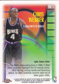 1999-00 Topps Chrome - Highlight Reels #HR5 Chris Webber Back