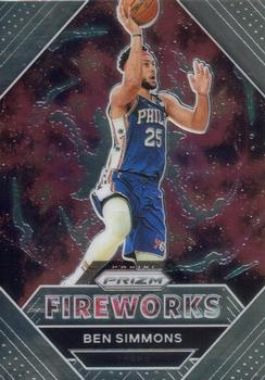 2020-21 Panini Prizm - Fireworks #4 Ben Simmons Front