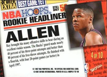 1997-98 Hoops - Rookie Headliners #4 Ray Allen Back