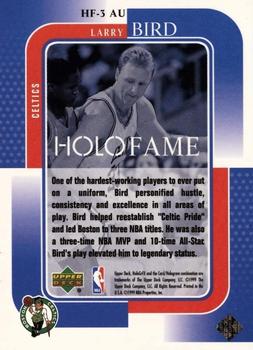 1999-00 Upper Deck HoloGrFX - HoloFame Gold #HF-3 Larry Bird Back
