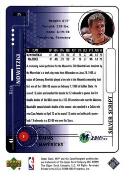 1999-00 Upper Deck MVP - Silver Script #35 Dirk Nowitzki Back
