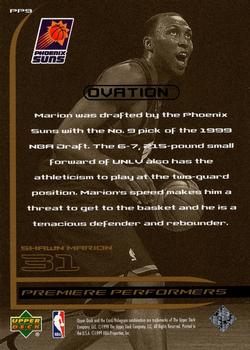 1999-00 Upper Deck Ovation - Premiere Performers #PP9 Shawn Marion Back