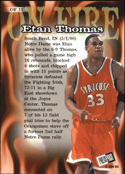 2000 Press Pass - On Fire #OF11 Etan Thomas Back