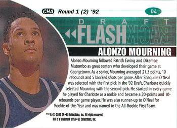 2000 SAGE HIT - Draft Flashbacks Emerald #D4 Alonzo Mourning Back