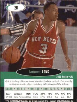 2000 SAGE HIT - NRG #20 Lamont Long Back