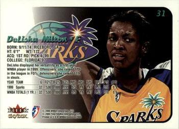 2000 SkyBox Dominion WNBA - Extra #31 DeLisha Milton Back