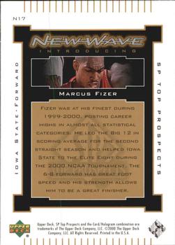 2000 SP Top Prospects - New Wave #N17 Marcus Fizer Back