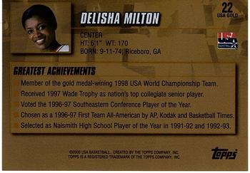 2000 Topps Team USA - Gold #22 DeLisha Milton Back