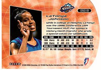 2000 Ultra WNBA - Gold Medallion #69G LaTonya Johnson Back
