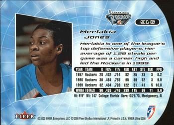 2000 Ultra WNBA - Gold Medallion #91G Merlakia Jones Back