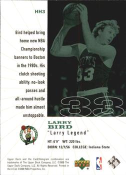1999-00 Upper Deck Legends - History's Heroes #HH3 Larry Bird Back