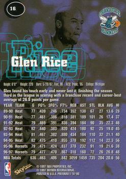 1997-98 SkyBox Premium #16 Glen Rice Back