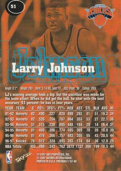 1997-98 SkyBox Premium #51 Larry Johnson Back