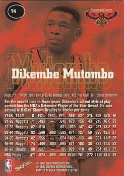 1997-98 SkyBox Premium #74 Dikembe Mutombo Back