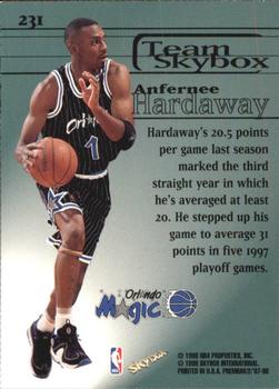 1997-98 SkyBox Premium #231 Anfernee Hardaway Back