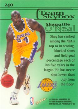 1997-98 SkyBox Premium #240 Shaquille O'Neal Back