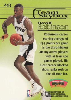 1997-98 SkyBox Premium #243 David Robinson Back