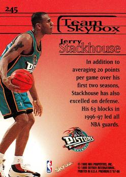 1997-98 SkyBox Premium #245 Jerry Stackhouse Back