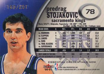 2000-01 E-X - Essential Credentials #78 Predrag Stojakovic Back