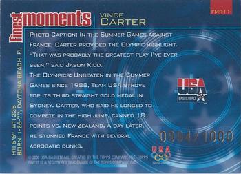 2000-01 Finest - Finest Moments #NNO Vince Carter Back