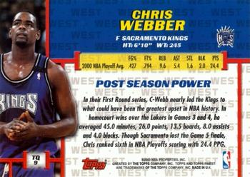 2000-01 Finest - Title Quest #TQ 9 Chris Webber Back
