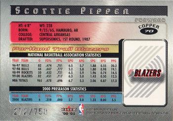 2000-01 Fleer Futures - Copper #70 Scottie Pippen Back