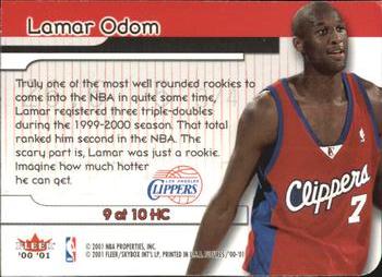 2000-01 Fleer Futures - Hot Commodities #9 HC Lamar Odom Back