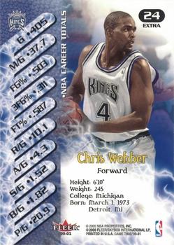 2000-01 Fleer Game Time - Extra #24 Chris Webber Back
