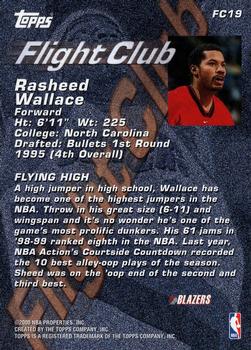 2000-01 Topps - Flight Club #FC19 Rasheed Wallace Back
