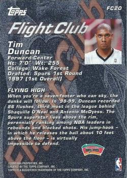 2000-01 Topps - Flight Club #FC20 Tim Duncan Back