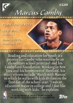 2000-01 Topps Gallery - Charity Gallery #CG10 Marcus Camby Back