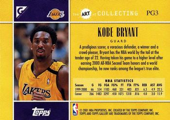 2000-01 Topps Gallery - Photo Gallery #PG3 Kobe Bryant Back