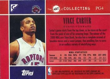 2000-01 Topps Gallery - Photo Gallery #PG4 Vince Carter Back