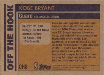 2000-01 Topps Heritage - Off the Hook #OH8 Kobe Bryant Back